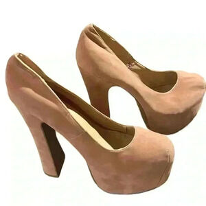 FANATIC Brown Suede Disco Platform Shoes Size 8​